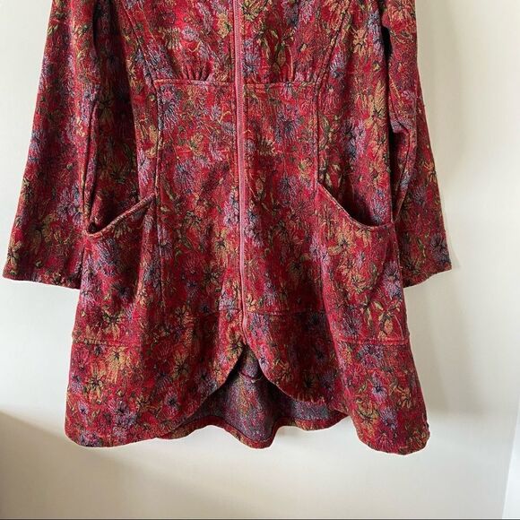 C.M.C (Colour Me Cotton) Boho Double Pocket Tapestry Swing High Low Jacket - Picture 13 of 15